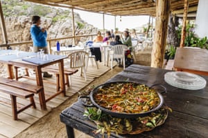 Paella for lunch at Sa Foradada restaurant