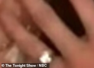 Wow! She was showing off the breathtaking ring