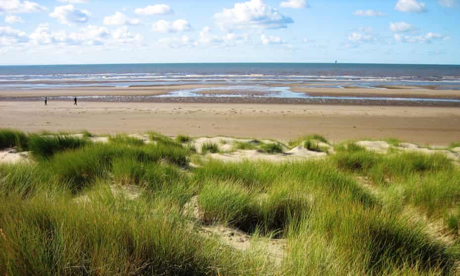 Sefton coast dunes, marram grass and beach beyond