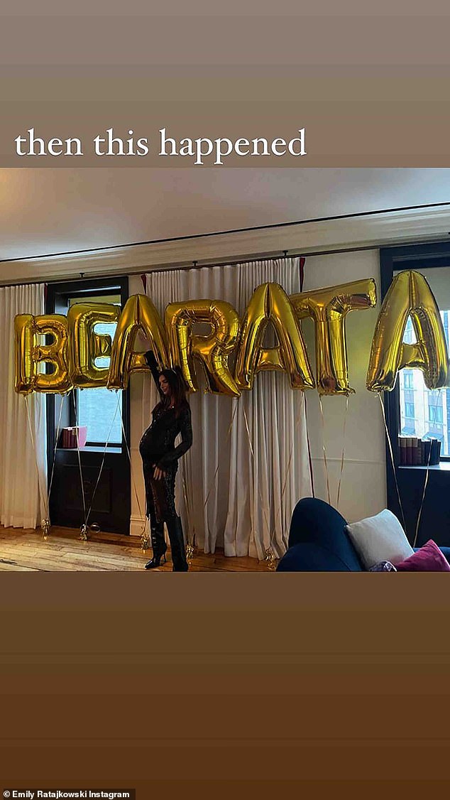 A celebration: She wore black for this photo taken in New York City