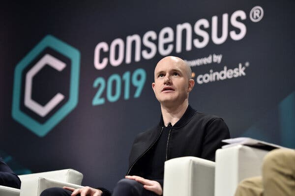 Brian Armstrong, the chief executive of Coinbase, which revealed in a regulatory filing that it earned $322.3 million last year.