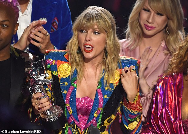 Video Of The Year: You Need To Calm Down, which currently has nearly 240million views on YouTube, went on to win Video Of The Year at the 2019 MTV Video Music Awards; Taylor pictured in 2019