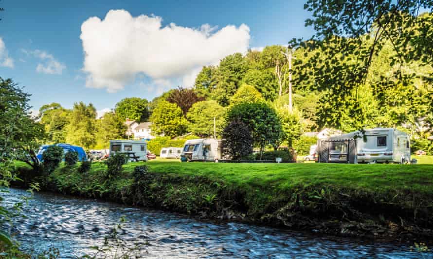 A small caravan site in Somerset.