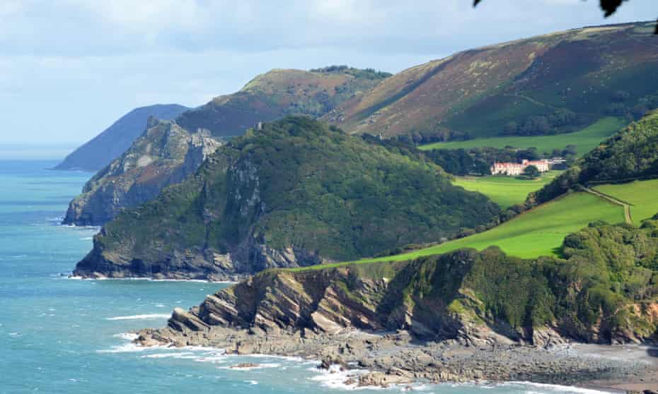 The rocky beach at Woody Bay