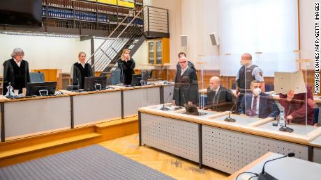 Presiding judge Anne Kerber stands before pronouncing her verdict in the court in Koblenz, Germany, on February 24.