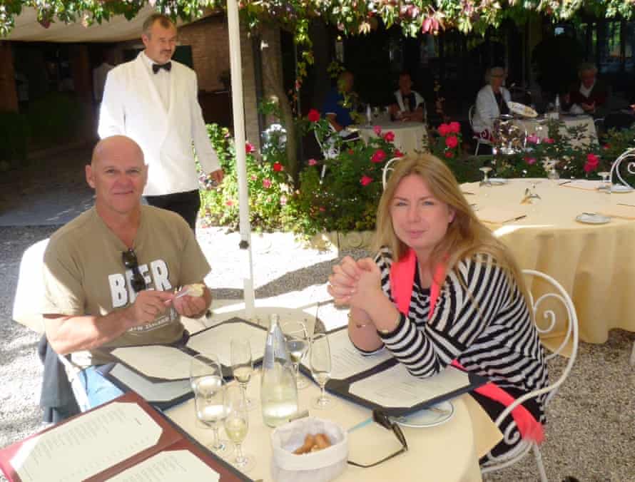 Matthew Fort’s friend, Rory, and daughter, Lois, at Locando Cipriani, Venice