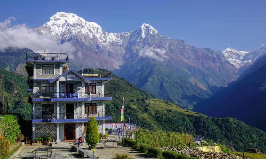 A teahouse in the Himalayas in Ghandruk, Nepal.