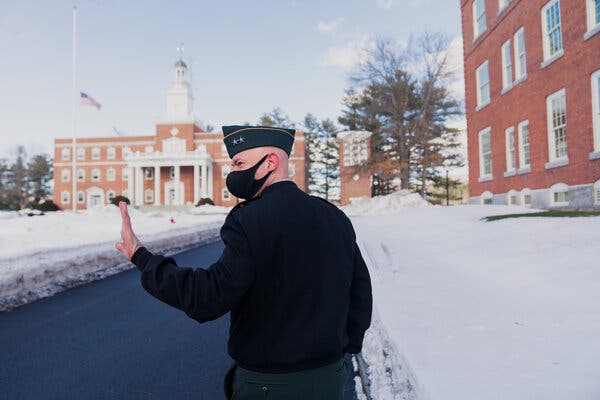 Col. Mark C. Anarumo, president of Norwich University in Vermont, moved into the dorms to learn about life there and to support the students.