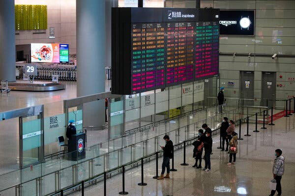 The arrivals hall at Shanghai Hongqiao International Airport in January.