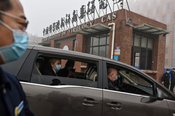 The World Health Organization team investigating the origins of the coronavirus in Wuhan, China, in February.