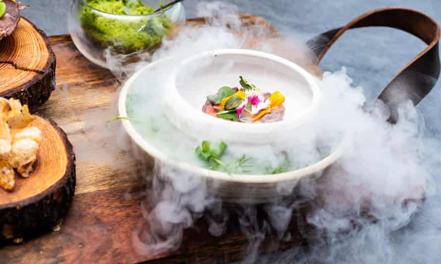 Newport restaurant/hotel dish with dry ice