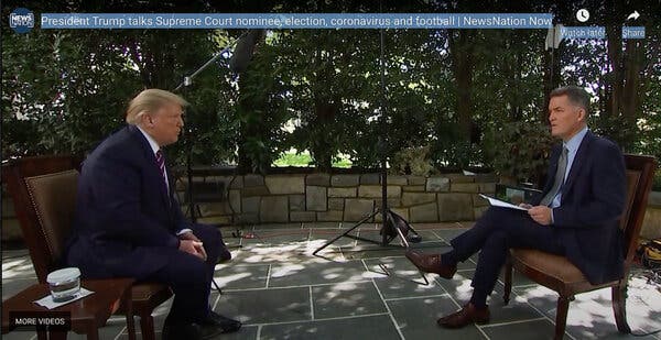 Joe Donlon interviews President Donald J. Trump in September on “NewsNation.” The show has since grown into a network.