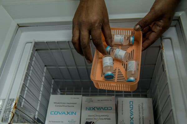 The Covaxin vaccine in cold storage.