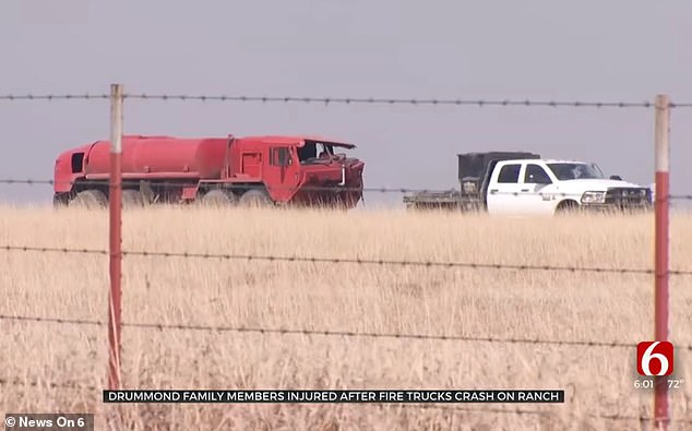 Caleb, who was not wearing a seatbelt, was reportedly ejected from the truck and thrown 70 feet as a result of the impact. He suffered head, arm, leg and internal injuries and is being treated at St. John's Medical Center in Tulsa