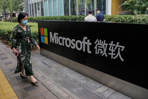 Microsoft offices in Beijing. Microsoft owns LinkedIn, which has operated in China by conforming to the authoritarian government’s tight restrictions on the internet.