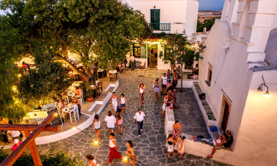 The centre of the Chora on Folegandros island Cyclades