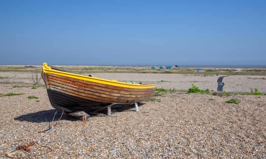 Fishing boat on Kessingland Beach in Suffolk, England