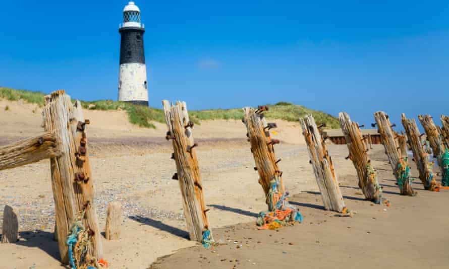 Spurn Point Beach Scene with Lighthouse. Image shot 05/2008. Exact date unknown.