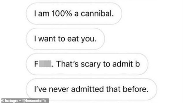 'Cannibal': He reportedly confessed to one woman via DM that he was '100% a cannibal'