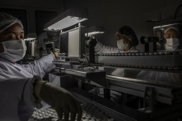 Doses of China’s CoronaVac vaccine being prepared last month in São Paulo, Brazil.