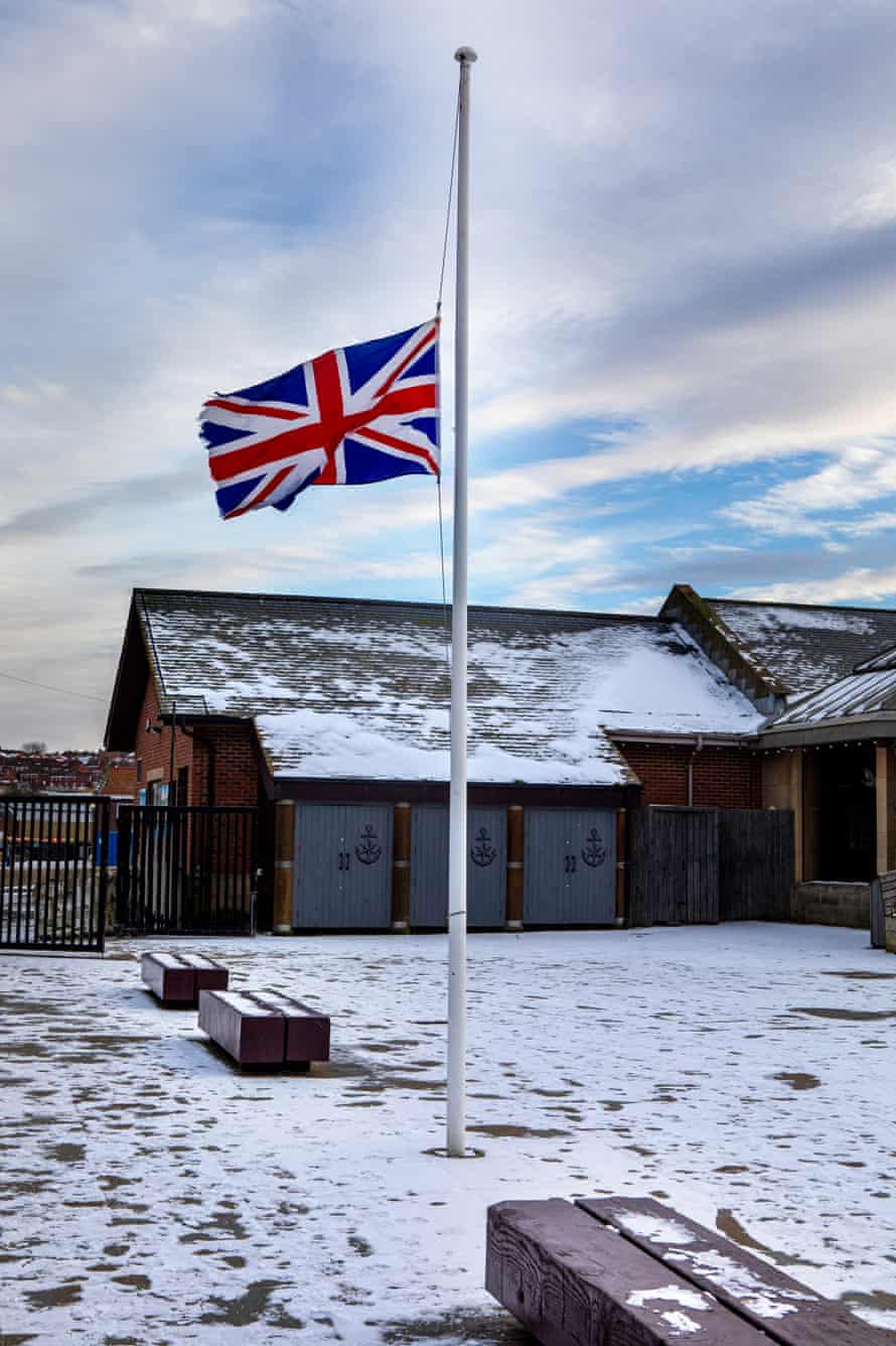 The Union Flag flies at half mast in Whitby.