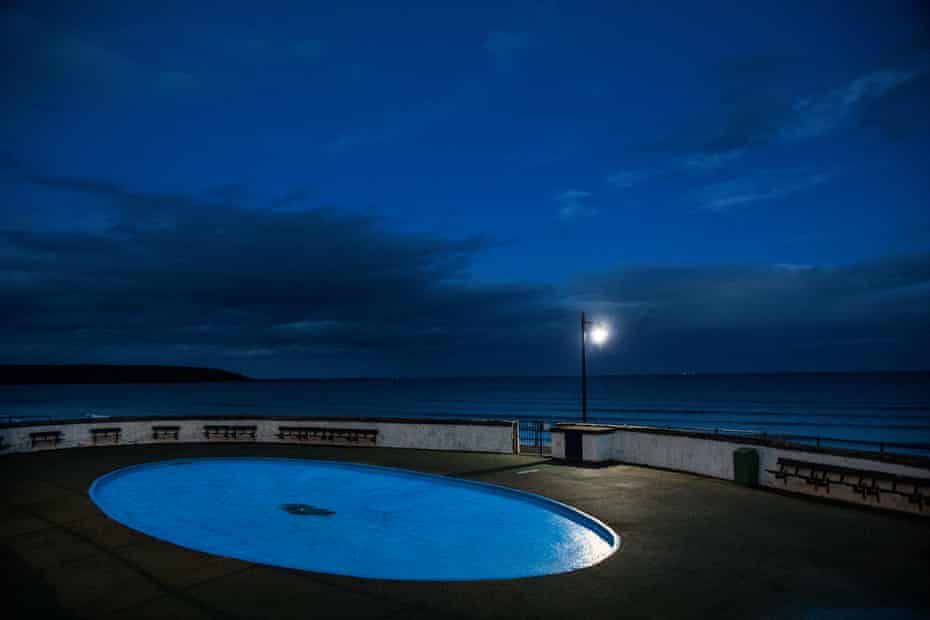 The children’s paddling pool on Filey promenade.