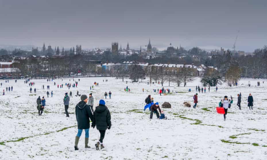 Snow in South Park, Oxford, in January 2021.