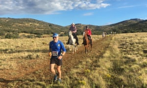 Daniel Lieberman competing in the Man against Horse Race in Arizona.