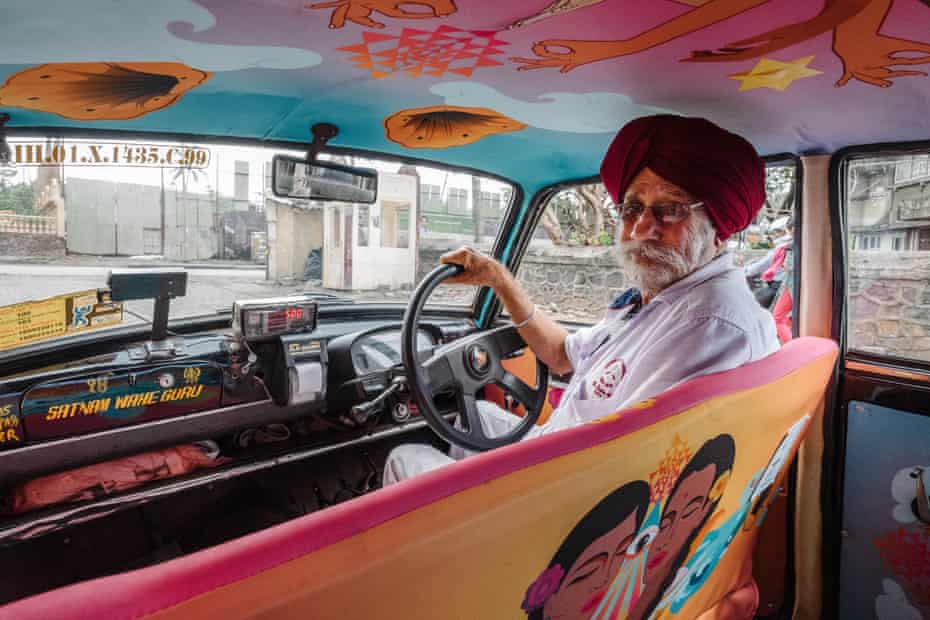 One of Mumbai’s colourful taxis.