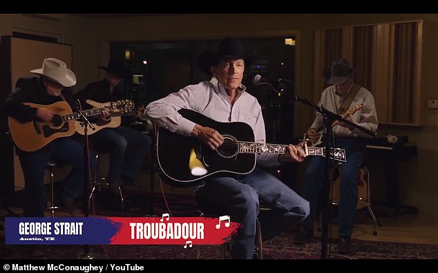 Icon:u00A0Country legend George Strait led a mostly acoustic performance of the song Troubadour from his 2008 album of the same name