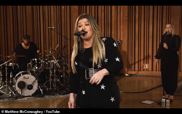 Standout:u00A0Fort Worth native Kelly Clarkson also brought in a full band to perform Whole Lotta Woman. She stood out on the broadcast thanks to her black outfit covered in white stars