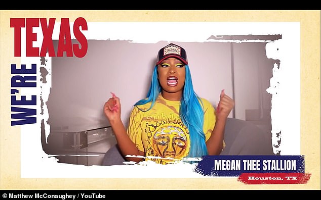 Helping out: Megan Thee Stallion, who grew up in Houston, was among the most high-profile celebrities voicing their support for their fellows Texans
