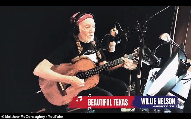 Legend:u00A0Country fans had plenty to enjoy thanks to a performance from Outlaw Country superstar Willie Nelson of Beautiful Texas, which perfectly fit the theme