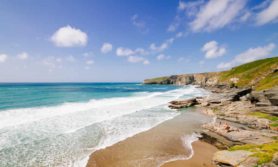 Trebarwith Strand beach, near Tintagel, Cornwall.