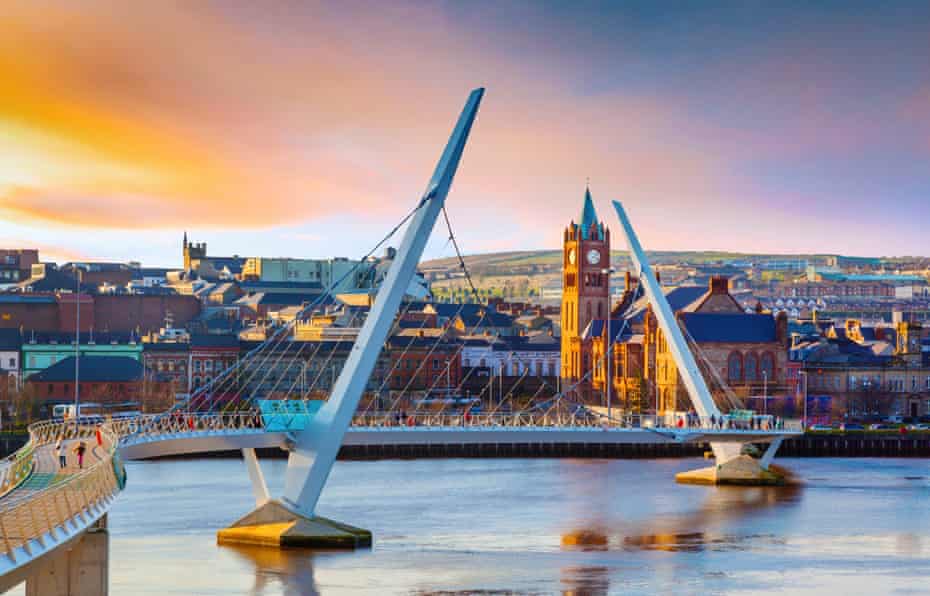 The Peace Bridge in Derry, Northern Ireland