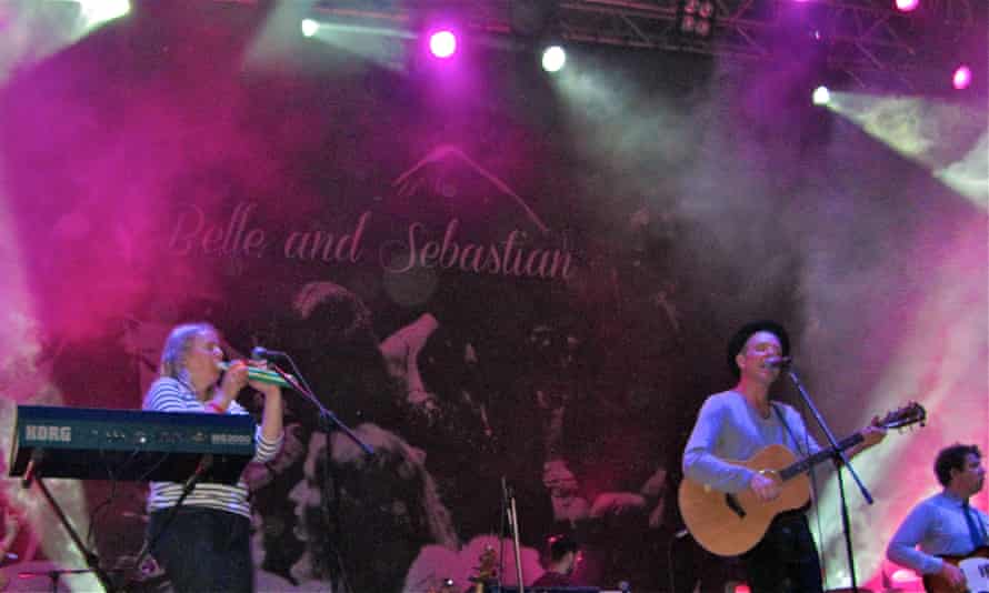 Belle and Sebastian on stage in Istanbul in 2013.