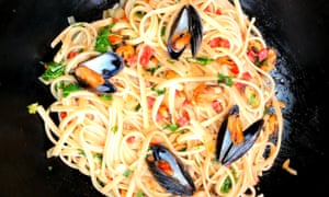 Mussel and chorizo pasta