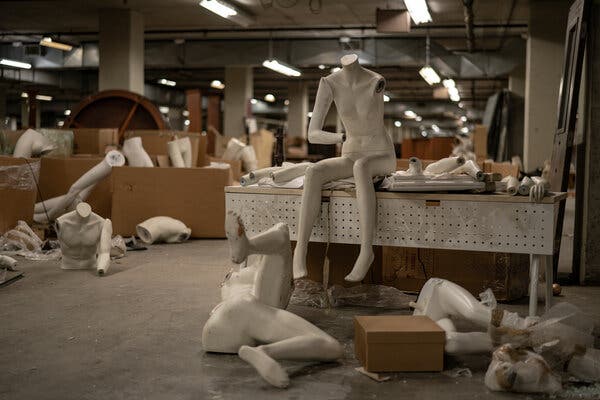 Mannequins at a Brooks Brothers warehouse in Enfield, Conn.