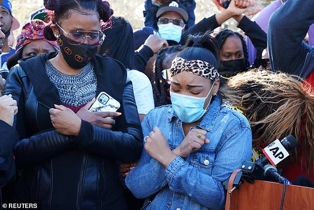 Vigil: A prayer vigil was held by family, friends and fans outside the hospital where DMX was receiving care in White Plains, New York