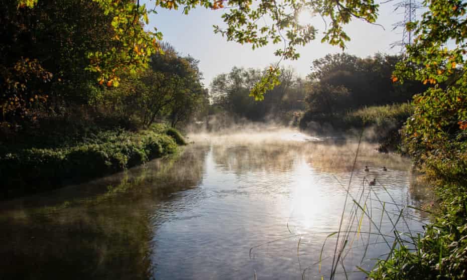 Early morning mist on the River Wandle, London.