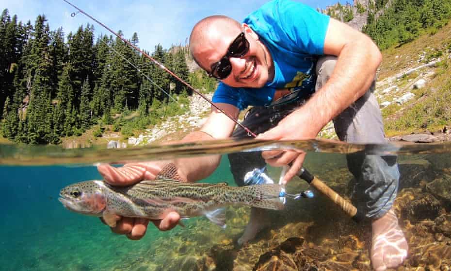 A trout pictured by the author’s underwater camera