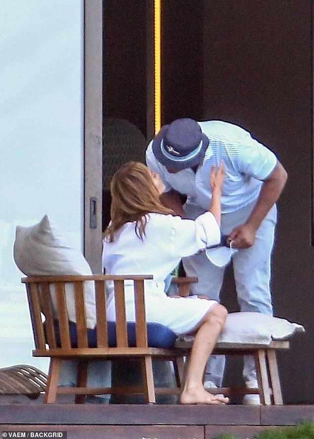 Hitting back: In a statement at the time, Jennifer and Alex said the split claims were 'inaccurate' and the defiant couple subsequently packed on the PDA for cameras during a family trip when they were spotted kissing in the Dominican Republic