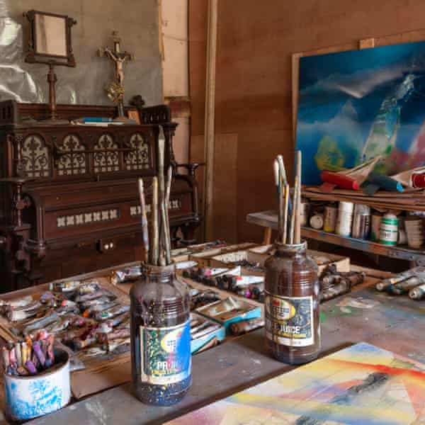 Sidney Nolan’s studio at Rodd Estate, UK.