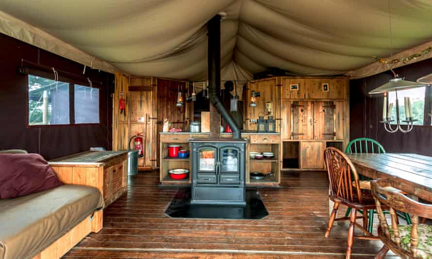 Interior of Featherdown Farm tent