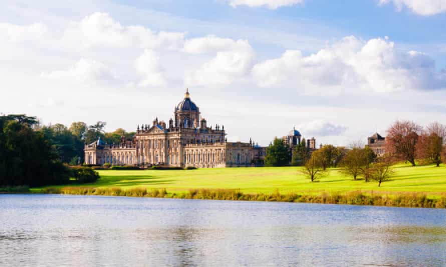 Scenic view of Castle Howard in sunny day, North Yorkshire, UK.