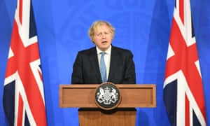 Boris Johnson during press briefing