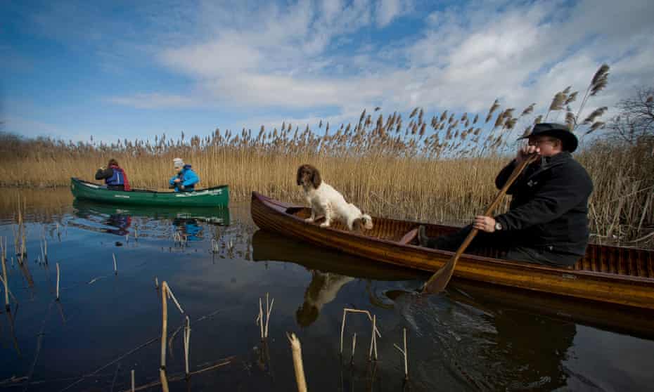 Mark Wilkinson (right) on the Broads.