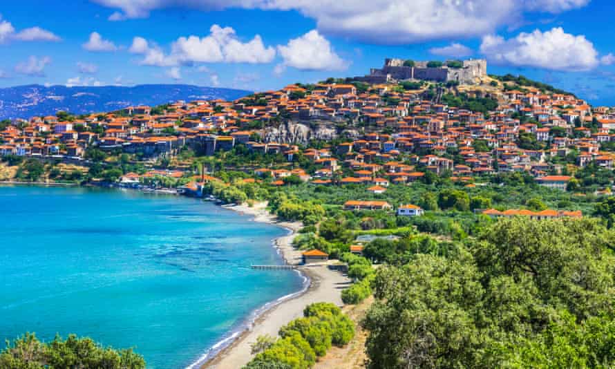 View of Molyvos (Molivos) town, Lesbos.