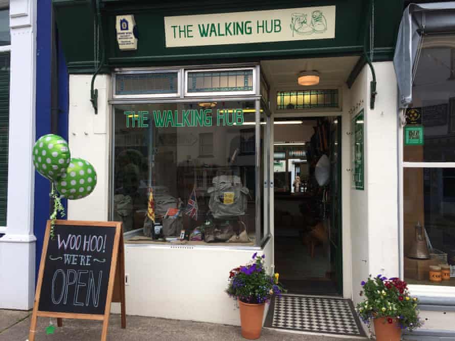 Exterior of the Walking Hub shop in Kington, UK