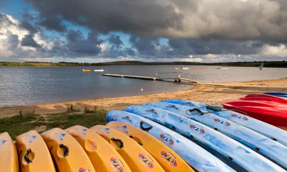 Watersports equipment by Stithians Lake.